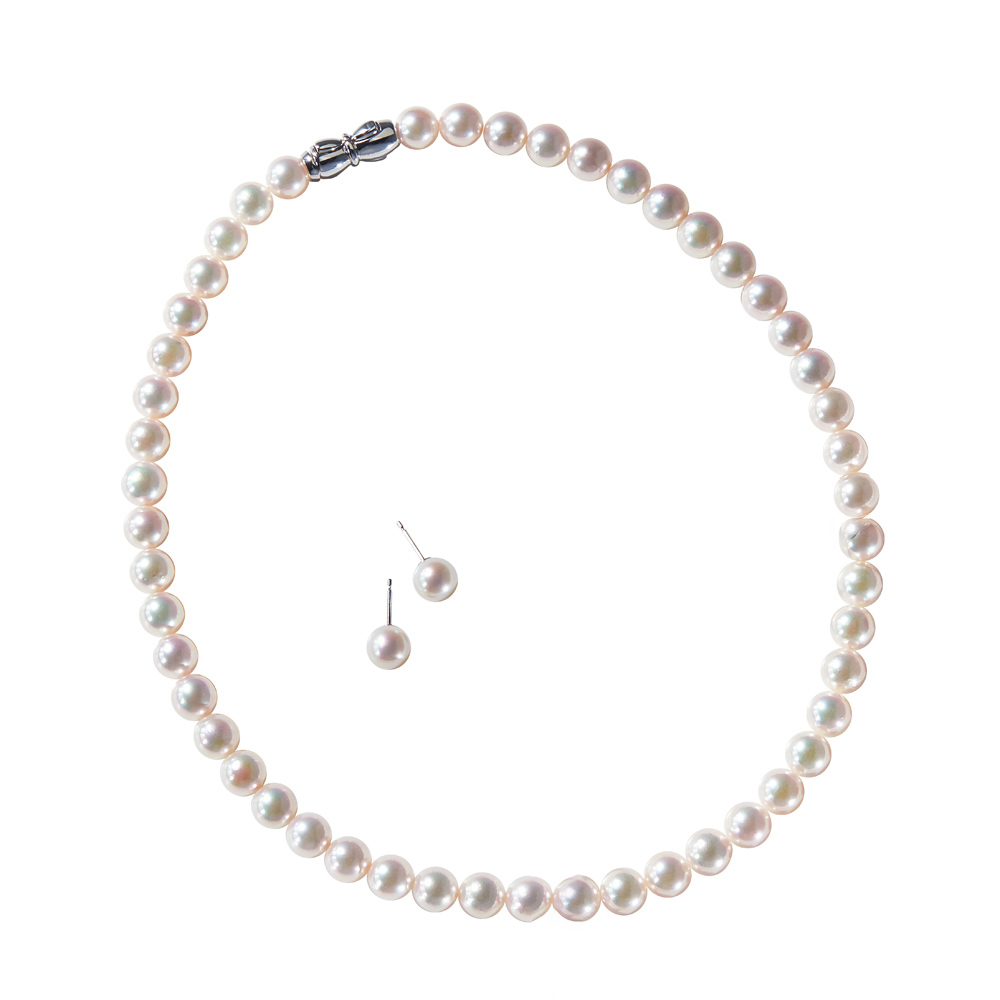 エリタージュ 8mmオーロラ花珠アコヤパール ネックレスセット 真珠 パール ジュエリー アクセサリー J75003