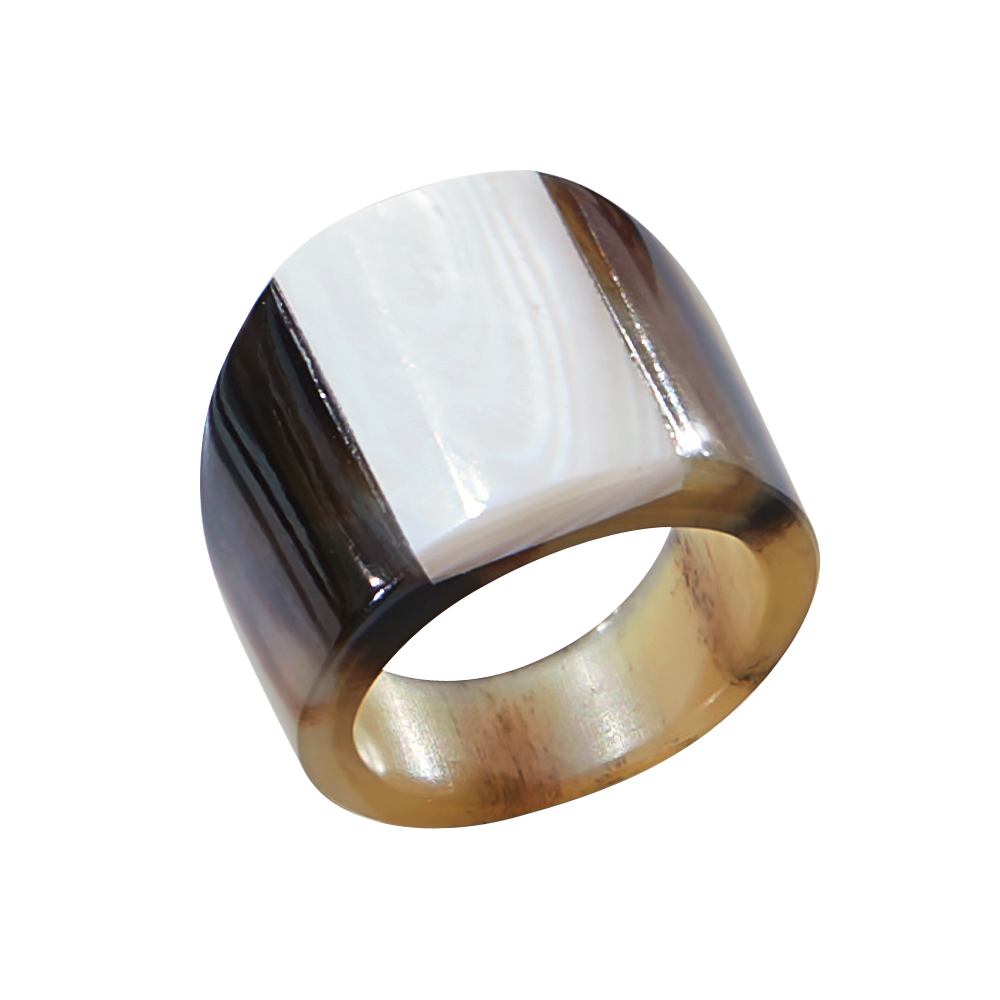 水牛 シェルコンビ リング 水牛 べっ甲 珊瑚 ジュエリー アクセサリー J75405