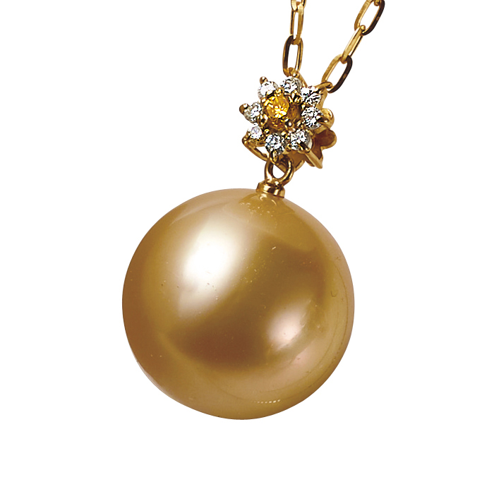 K18 15mmゴールドパール・ダイヤ ペンダントヘッド 真珠 パール ジュエリー アクセサリー J75905