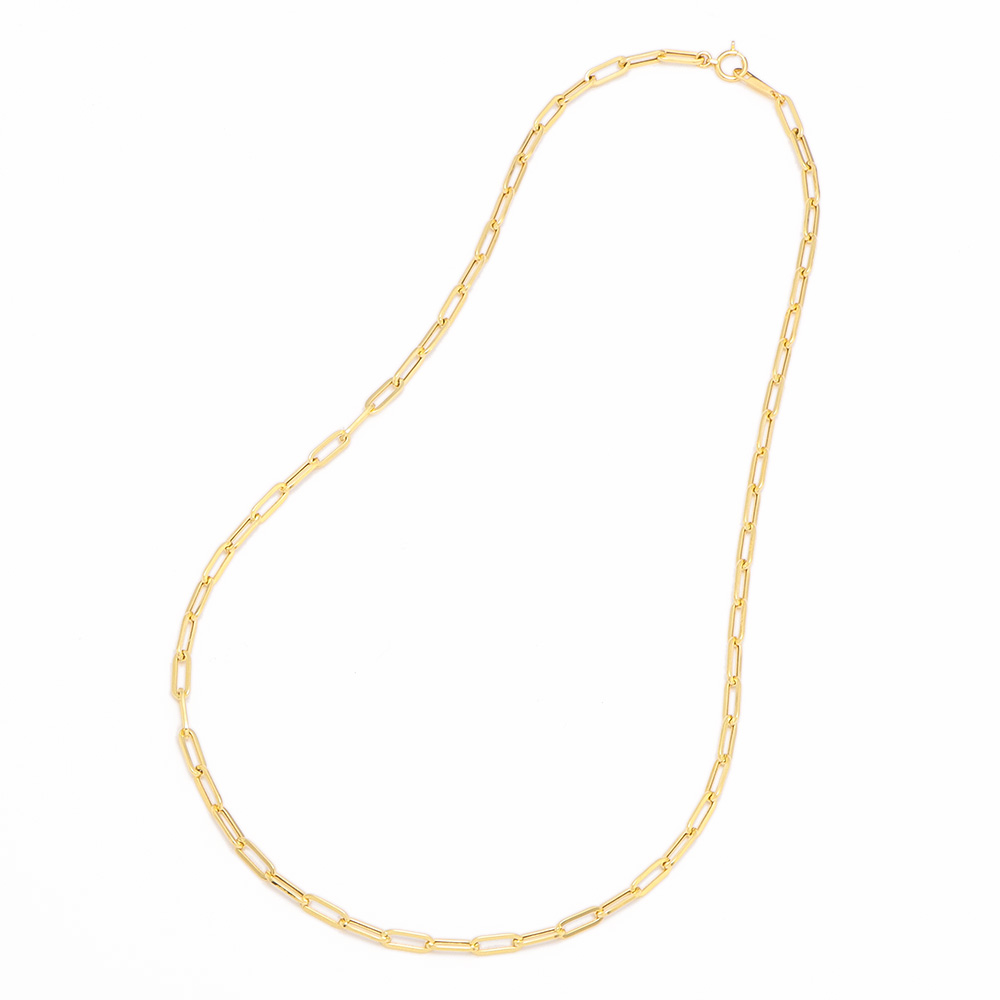 K18 クリップチェーンネックレス（細幅・45cm） ゴールド製 ジュエリー アクセサリー J79203