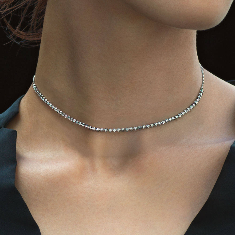 Pt 1ctハーフダイヤ スライドネックレス ダイヤモンド ジュエリー アクセサリー J77101