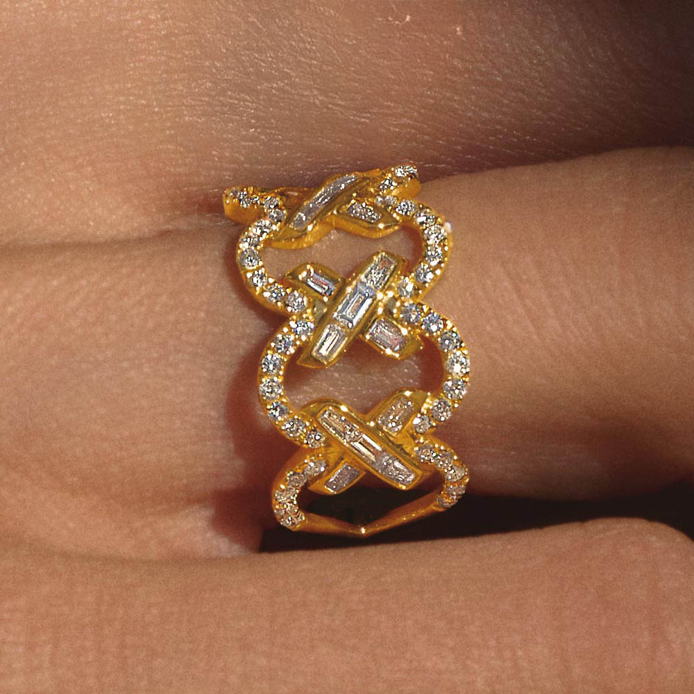 K18 0.6ctダイヤ デザインリング ダイヤモンド ジュエリー アクセサリー J77603