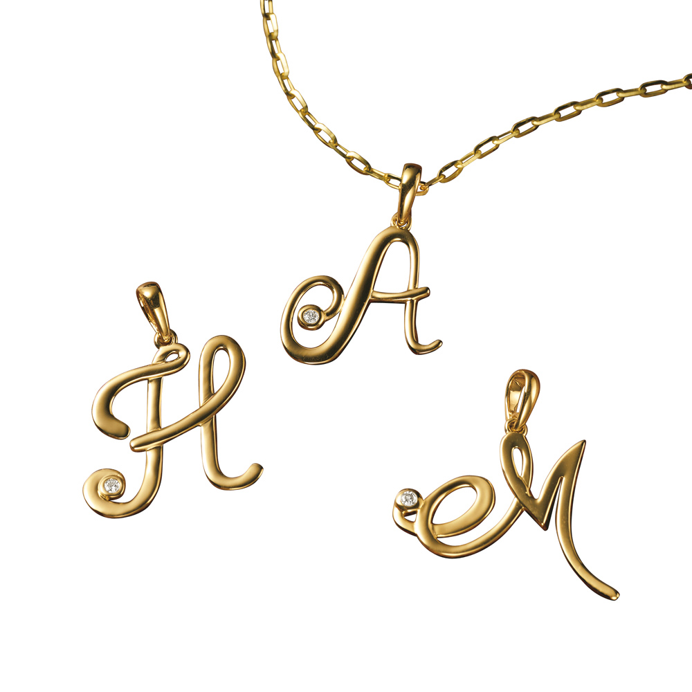 K18 0.01ctダイヤ イニシャルペンダントヘッド ダイヤモンド ジュエリー アクセサリー J78608