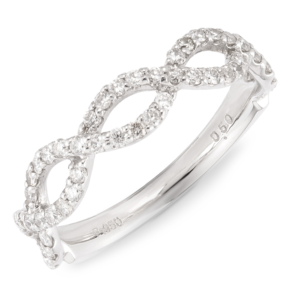 Pt 0.5ctダイヤ ツイストデザインリング 通販 - ディノス