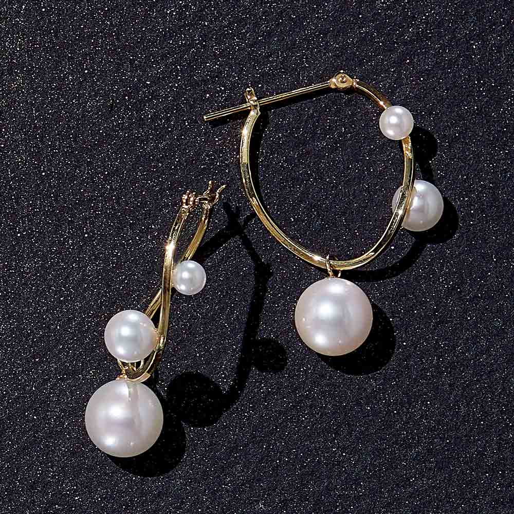 K18 アコヤパール デザイン ピアス 通販 - ディノス