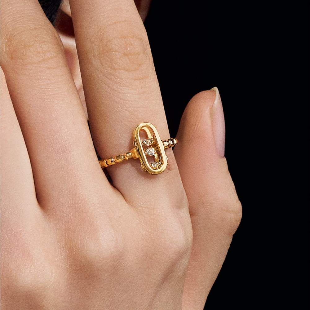 いいタン・K18ダイヤモンドストレッチリング K18 0.2ct ダンシングダイヤ ストレッチ リング 通販 - ディノス