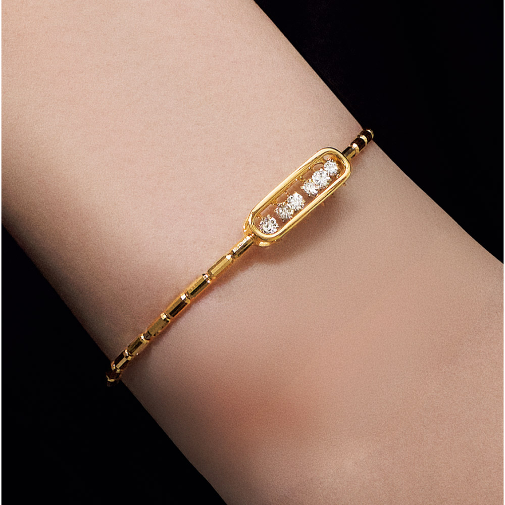 K18 0.3ct ダンシングダイヤ ストレッチ バングル ダイヤモンド ジュエリー アクセサリー J00106