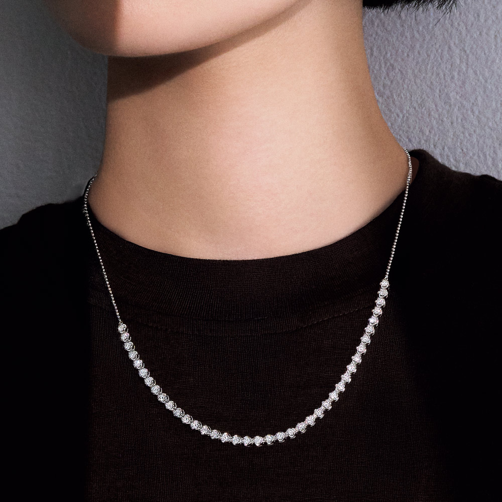 Pt 2ctハーフダイヤ ネックレス ダイヤモンド ジュエリー アクセサリー J00110