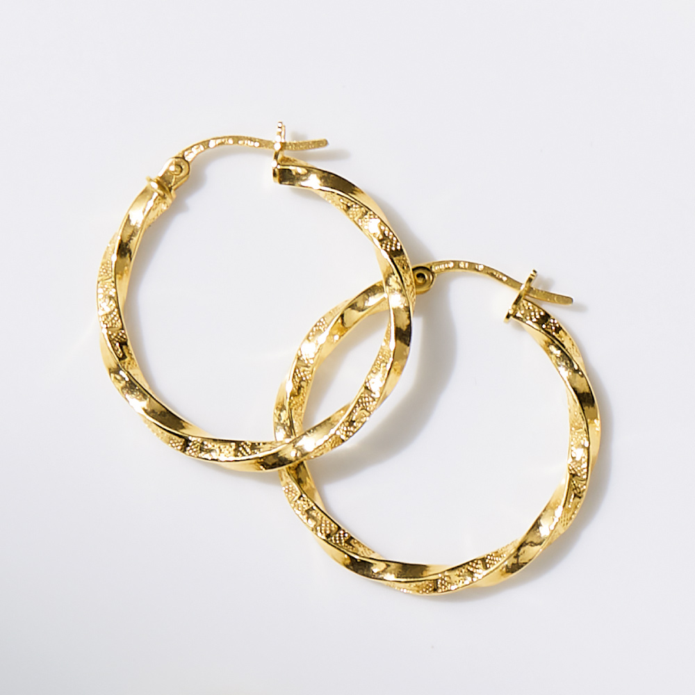 UNOAERRE/ウノアエレコラボ K18 フープピアス ゴールド製 ジュエリー アクセサリー J00207