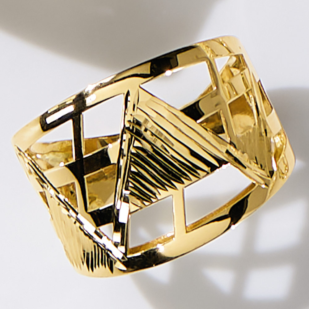 UNOAERRE/ウノアエレコラボ K18 ジオメトリック リング ゴールド製 ジュエリー アクセサリー J00209