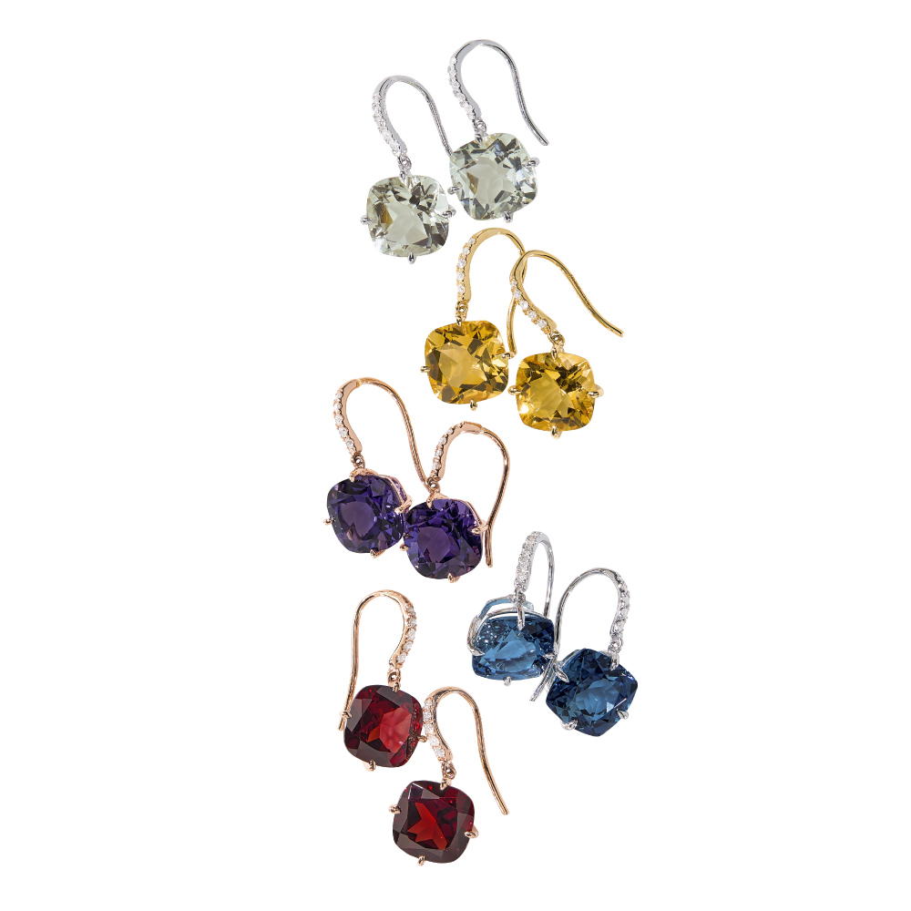 K18 カラーストーン・ダイヤ ピアス ゴールド製 ジュエリー アクセサリー J00302