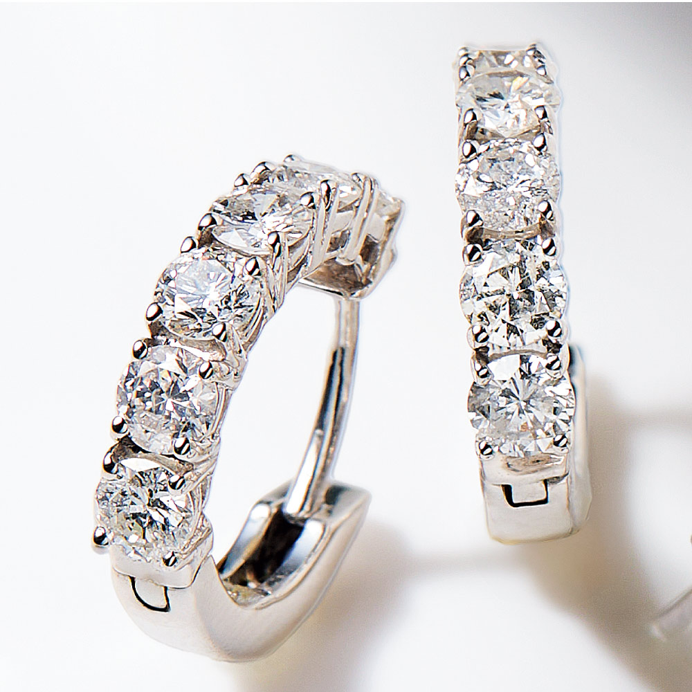 K18 1ctダイヤ プチフープ ピアス ダイヤモンド ジュエリー アクセサリー J00503