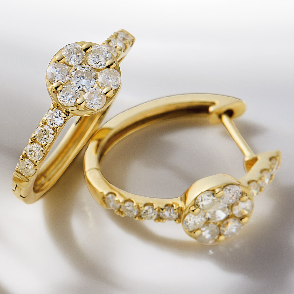 K18 0.7ctダイヤ プチフープ ピアス ダイヤモンド ジュエリー アクセサリー J00506