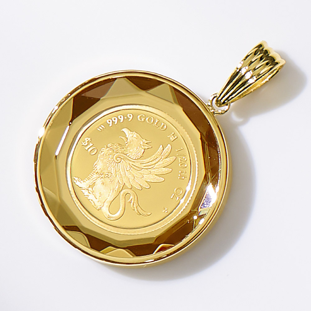 純金 1/20オンス グリフィンコイン ペンダントヘッド ペンダントトップ チャーム ジュエリー アクセサリー J00602