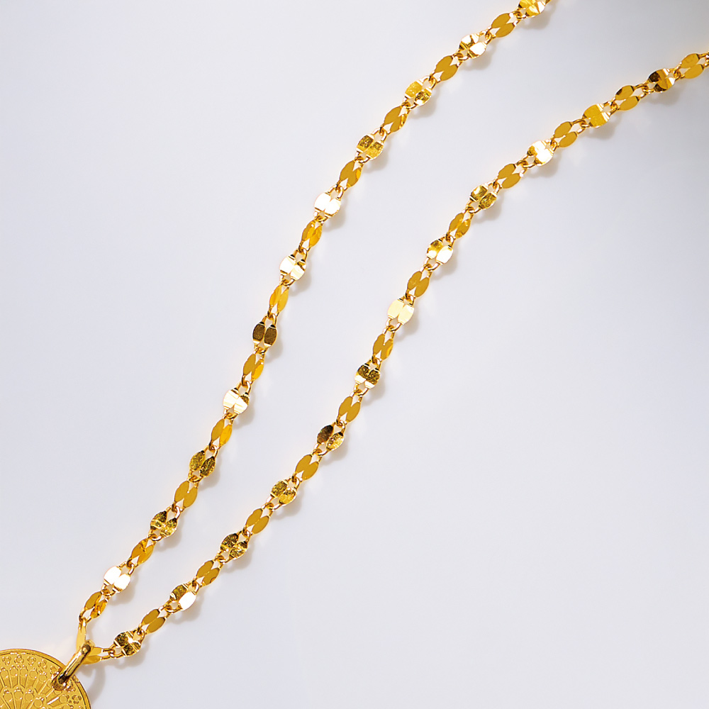 純金 ペタルチェーン ネックレス(50cm) ゴールド製 ジュエリー アクセサリー J00610