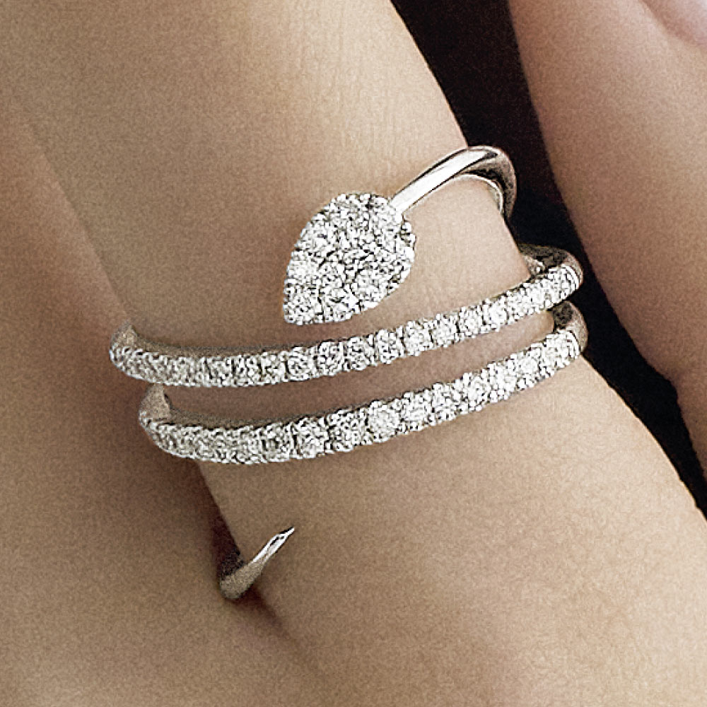 Pt 0.5ctダイヤ スパイラル リング ダイヤモンド ジュエリー アクセサリー J00702