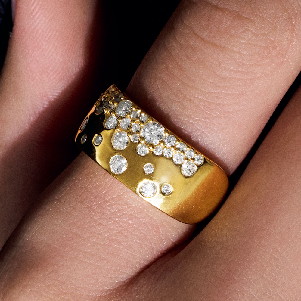 K18 0.75ctダイヤ ボリュームリング ダイヤモンド ジュエリー アクセサリー J00802