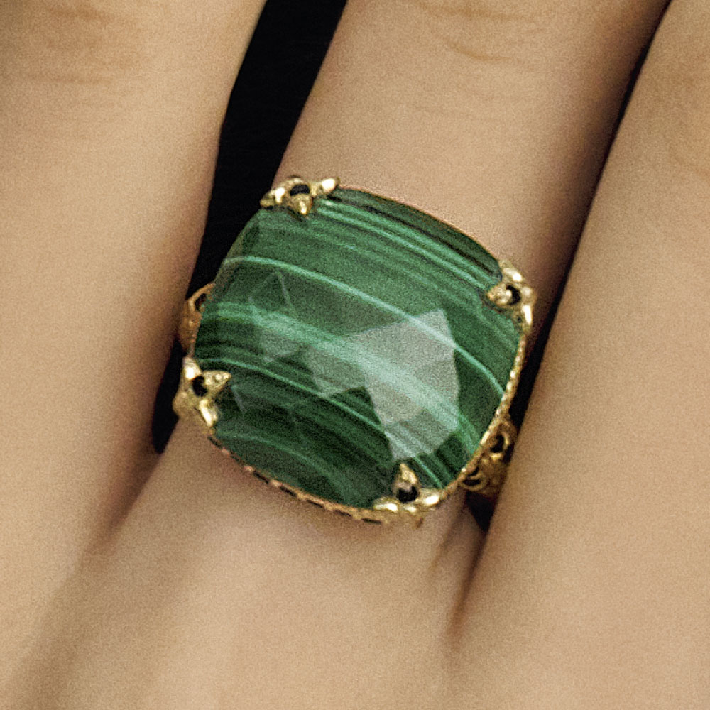 Hilary Joy Couture/ヒラリージョイ SV マラカイト リング シルバー製 ジュエリー アクセサリー J01004