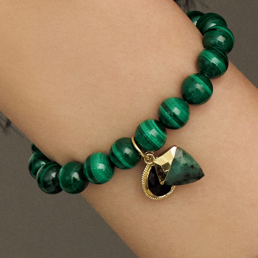 Hilary Joy Couture/ヒラリージョイ SV マラカイト ブレスレット シルバー製 ジュエリー アクセサリー J01005