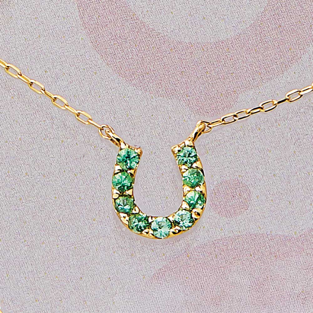 K10 エメラルド 馬蹄 ペンダント ゴールド製 ジュエリー アクセサリー J01208