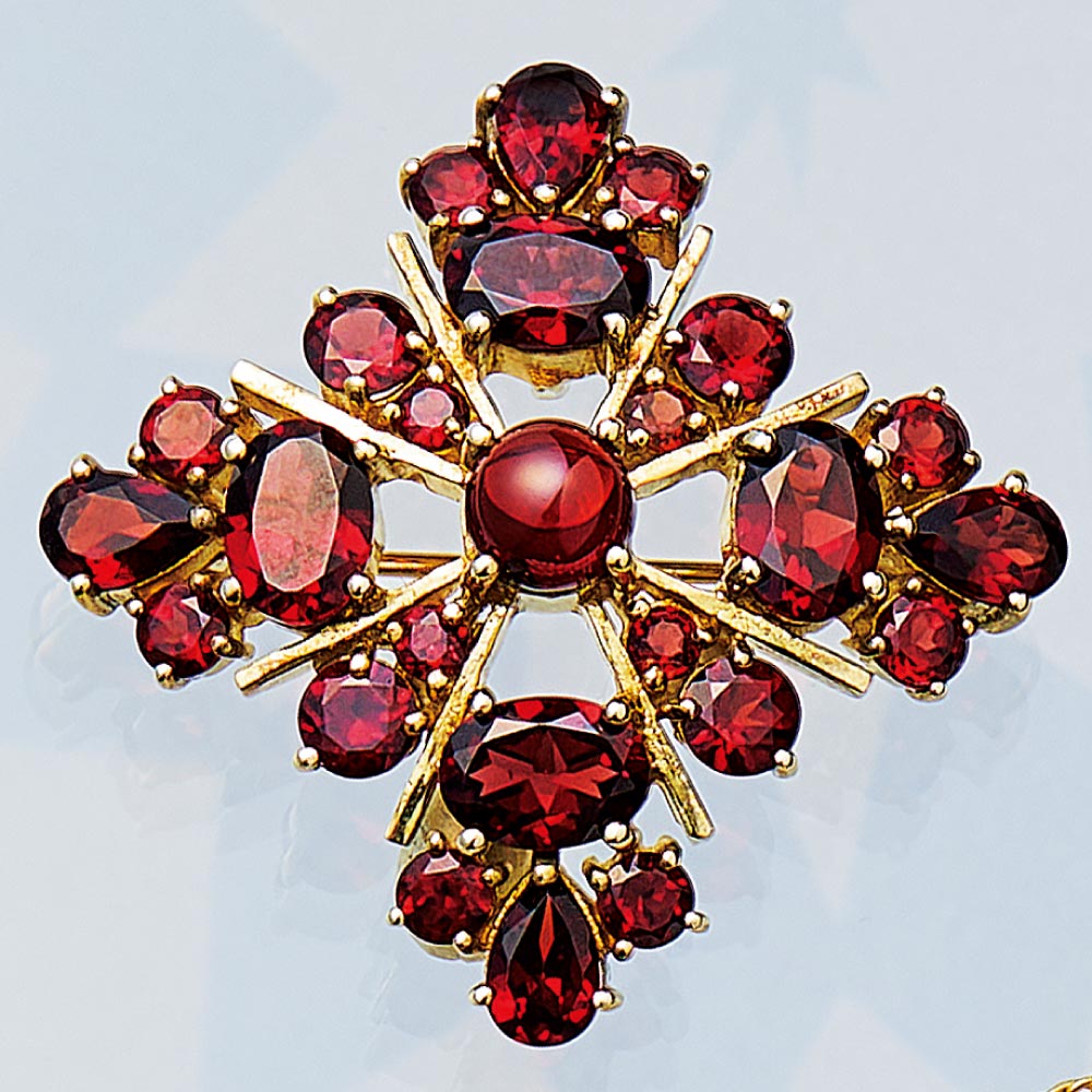 ROKUZAN/碌山 SV ガーネット デザイン ブローチ兼ペンダント