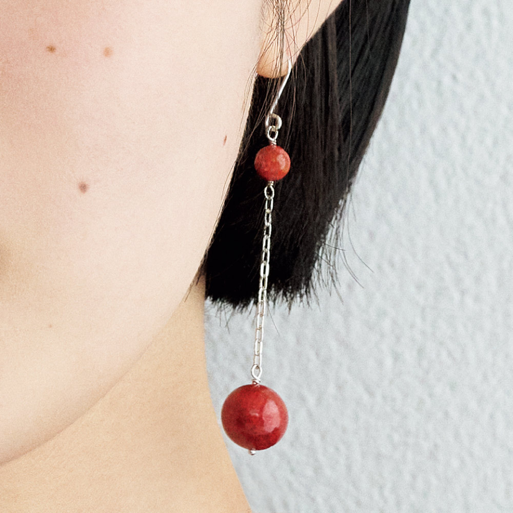 YUKIKO OKURA/ユキコ・オオクラ オオイソバナ珊瑚 イヤリング・ピアス 水牛 べっ甲 珊瑚 ジュエリー アクセサリー J01604