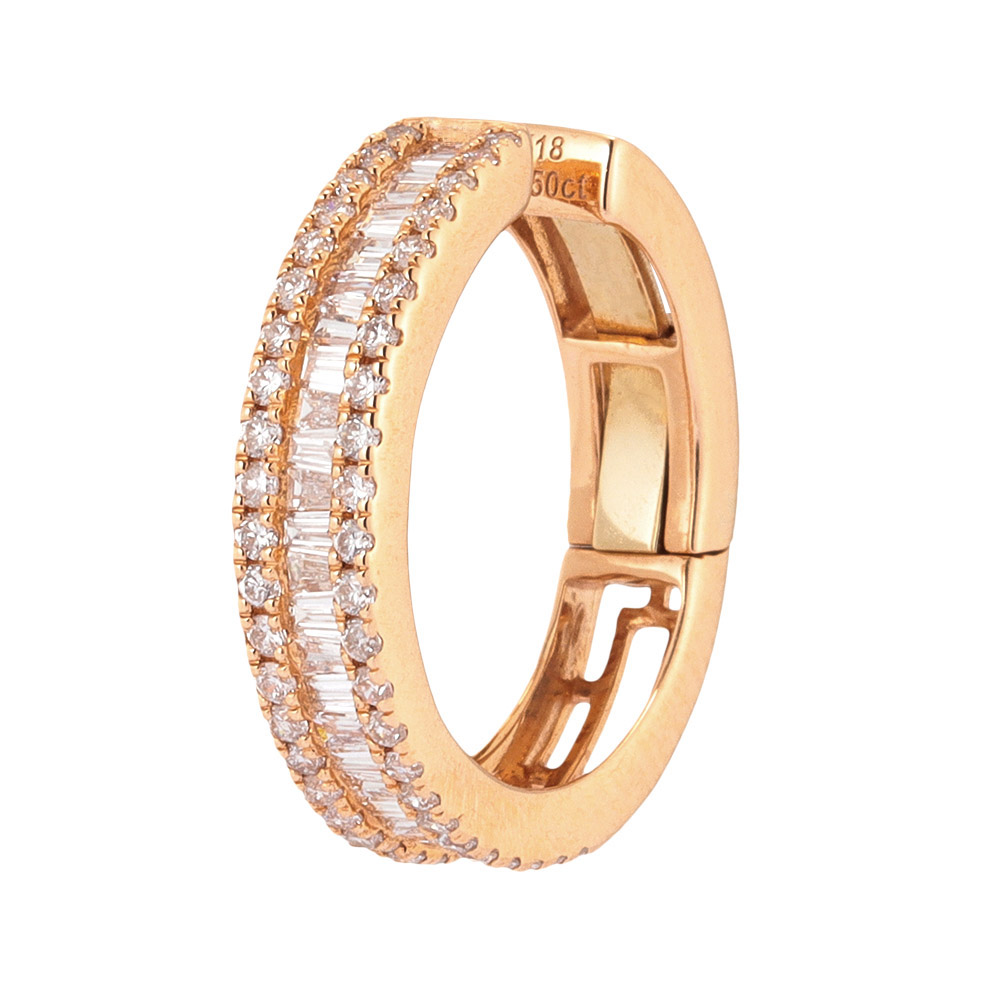 K18 0.5ctバゲットダイヤ イヤーカフ （片耳） ダイヤモンド ジュエリー アクセサリー J07402