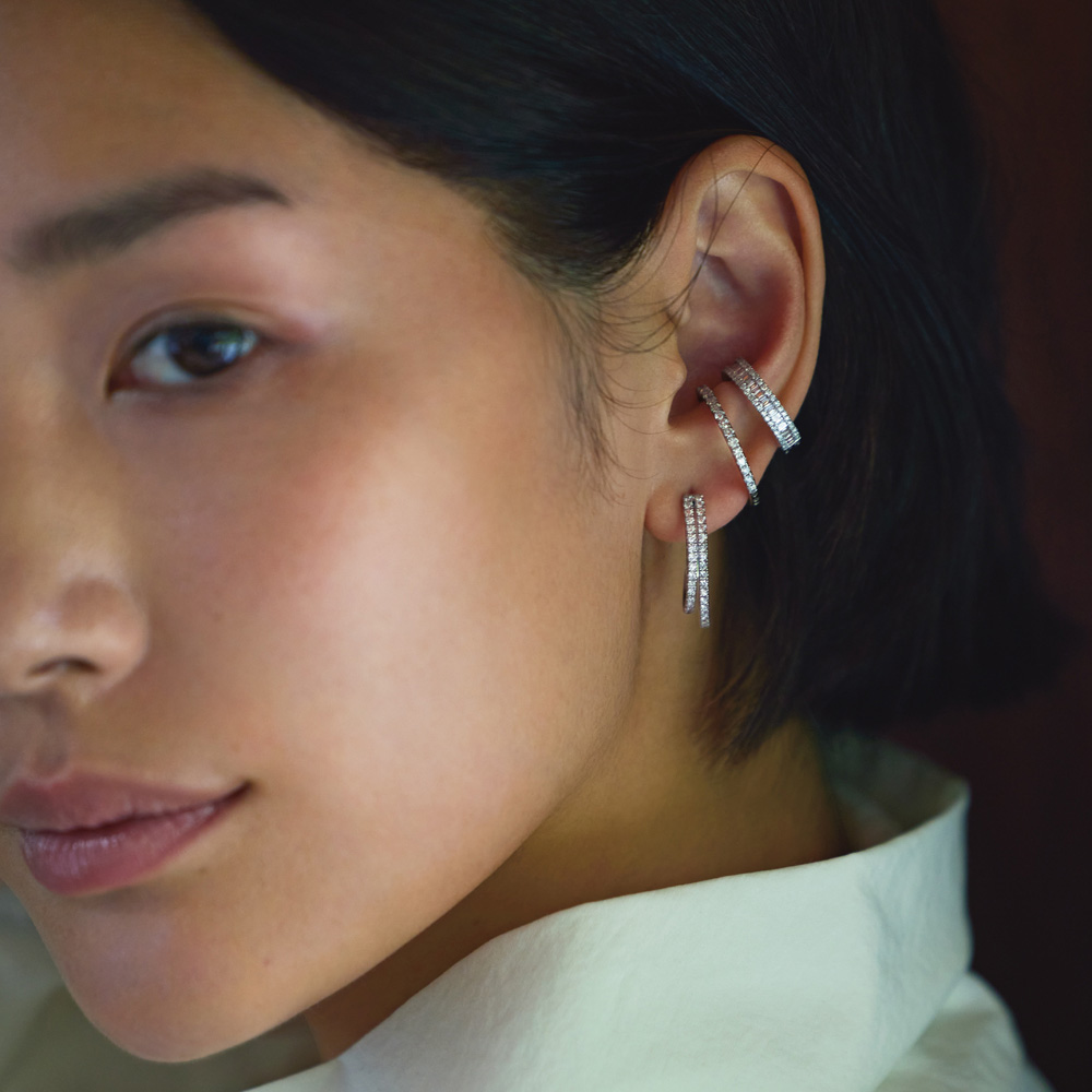 K18 0.5ctバゲットダイヤ イヤーカフ （片耳） ダイヤモンド ジュエリー アクセサリー J07402