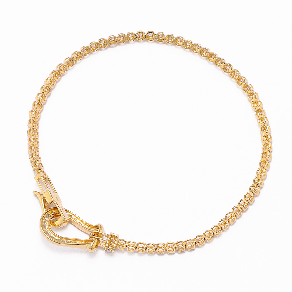 K18 1ctダイヤ 馬蹄ブレスレット ダイヤモンド ジュエリー アクセサリー J08310