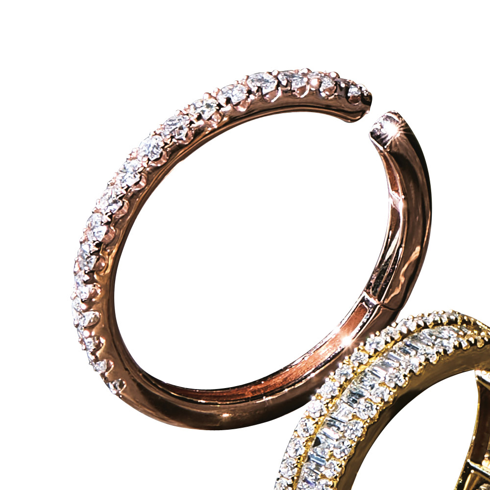 K18 0.3ctダイヤ フープイヤーカフ(片耳) ダイヤモンド ジュエリー アクセサリー J07401