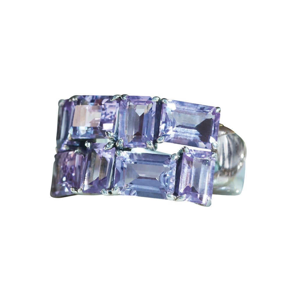 ROKUZAN/碌山 SV アメシストバゲットカット リング シルバー製 ジュエリー アクセサリー J07802