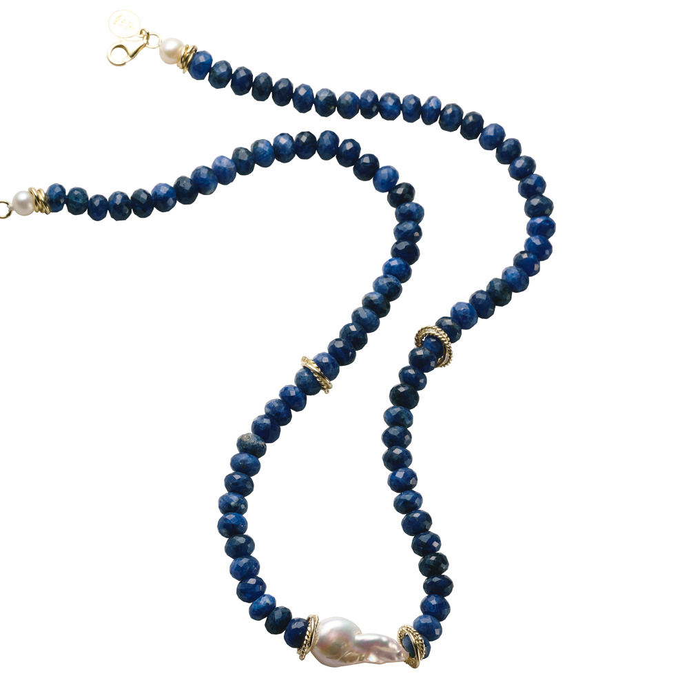 Hilary Joy Couture/ヒラリージョイ ラピスラズリ・パールネックレス 真珠 パール ジュエリー アクセサリー J08101
