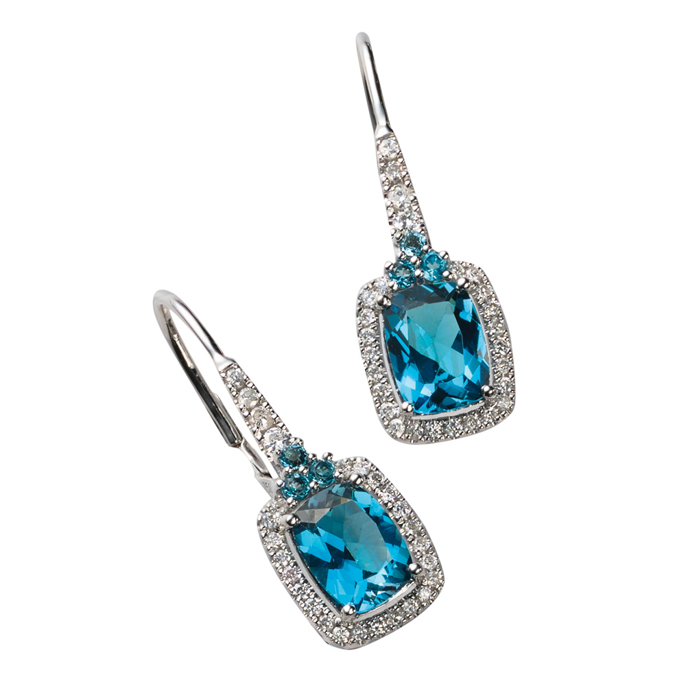 K18WG ロンドンブルートパーズピアス ゴールド製 ジュエリー アクセサリー J08208