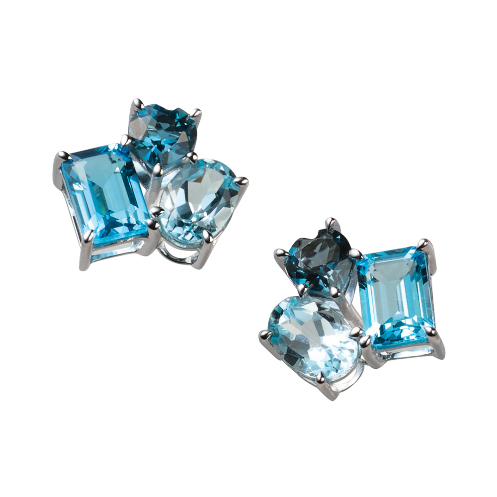 K18WG ブルートパーズミックス ピアス 通販 - ディノス