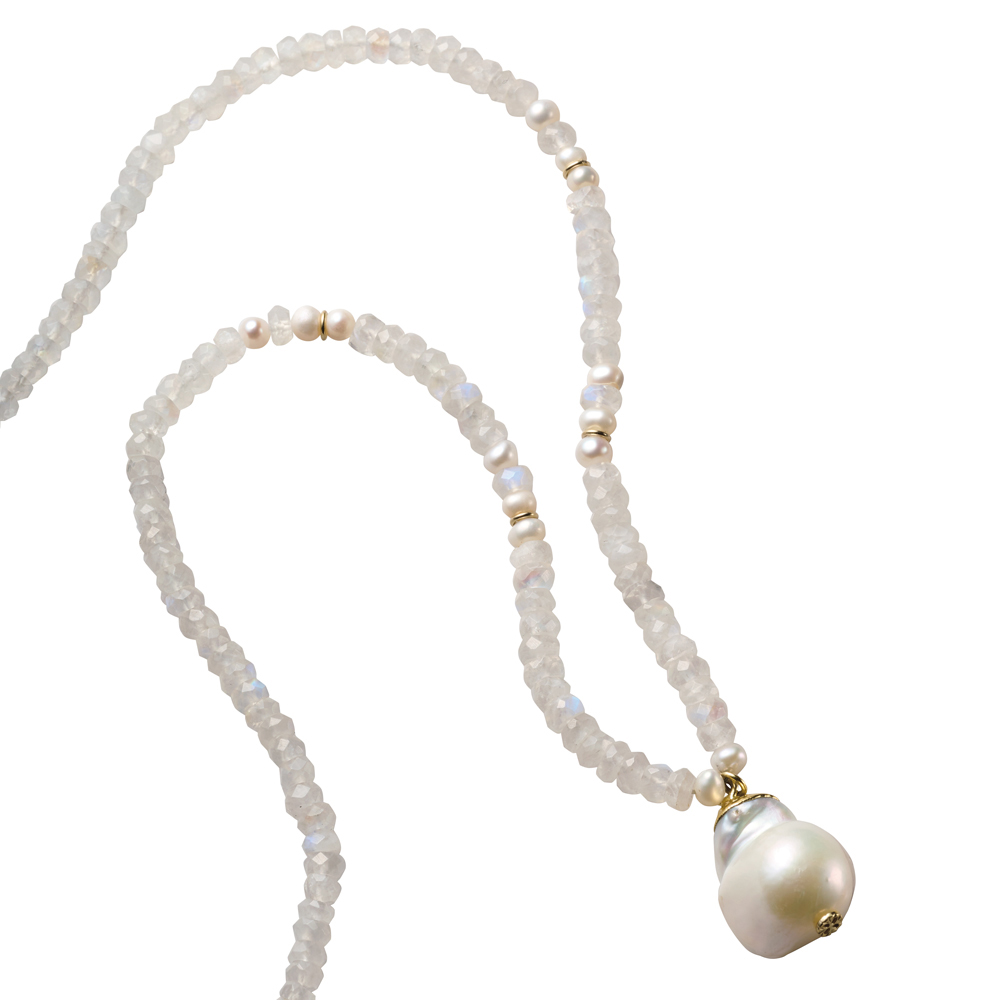 Hilary Joy Couture/ヒラリージョイ ムーンストーン・パール ネックレス 真珠 パール ジュエリー アクセサリー J08211