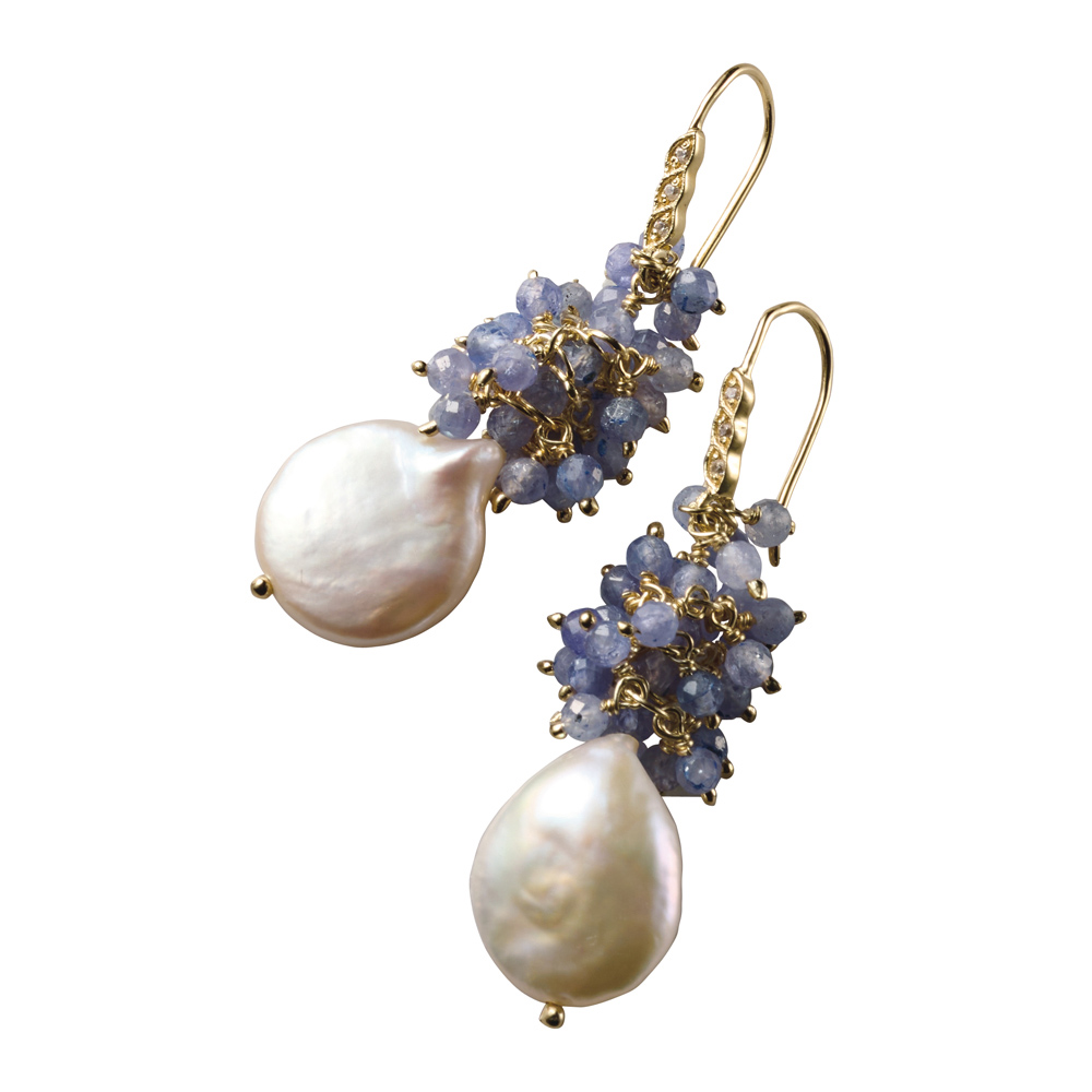 Hilary Joy Couture/ヒラリージョイ パール・タンザナイト ピアス 真珠 パール ジュエリー アクセサリー J08212