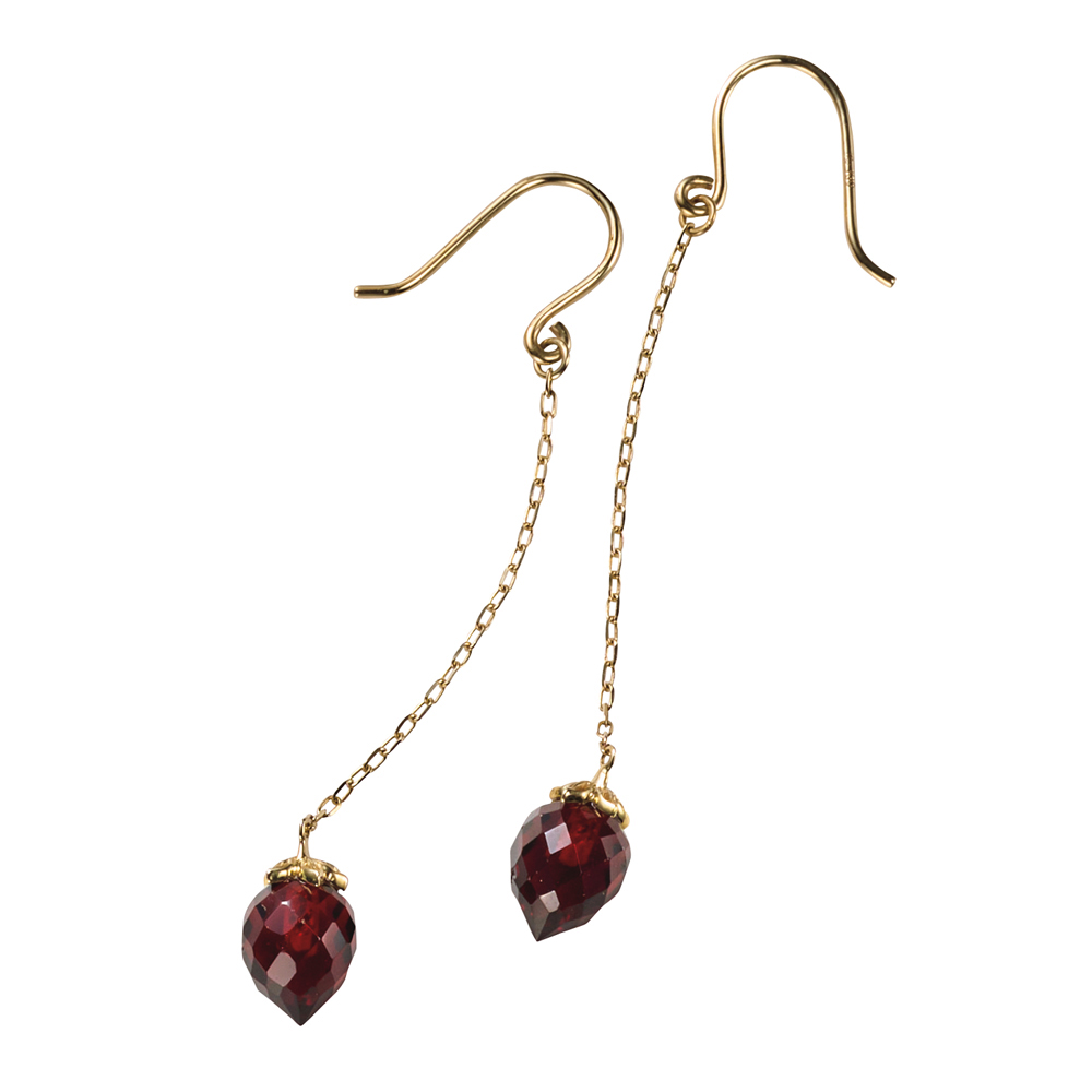 ROKUZAN/碌山 K10 ガーネットイチゴピアス ゴールド製 ジュエリー アクセサリー J08303