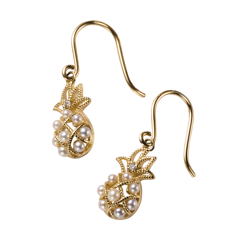 ROKUZAN/碌山 K10 パール パイナップルピアス 真珠 パール ジュエリー アクセサリー J08304