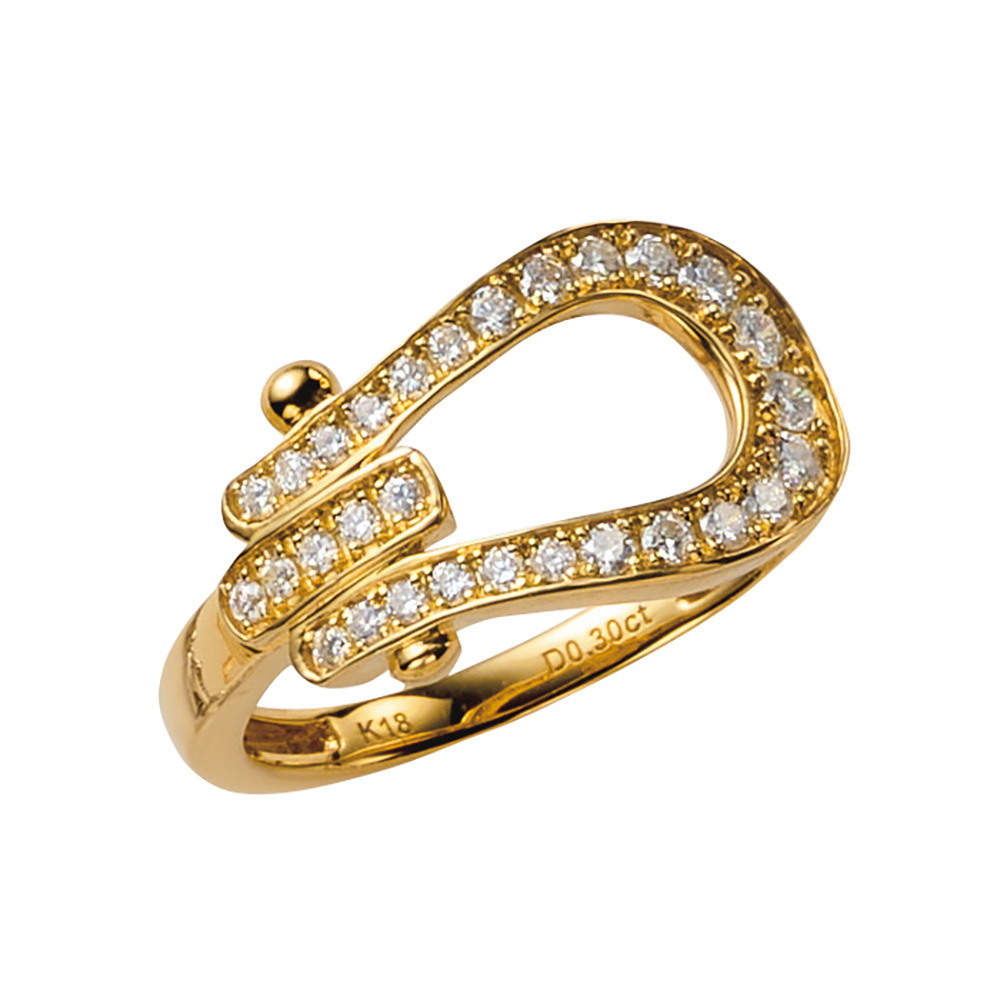 K18 0.3ctダイヤ 馬蹄リング ダイヤモンド ジュエリー アクセサリー J08309