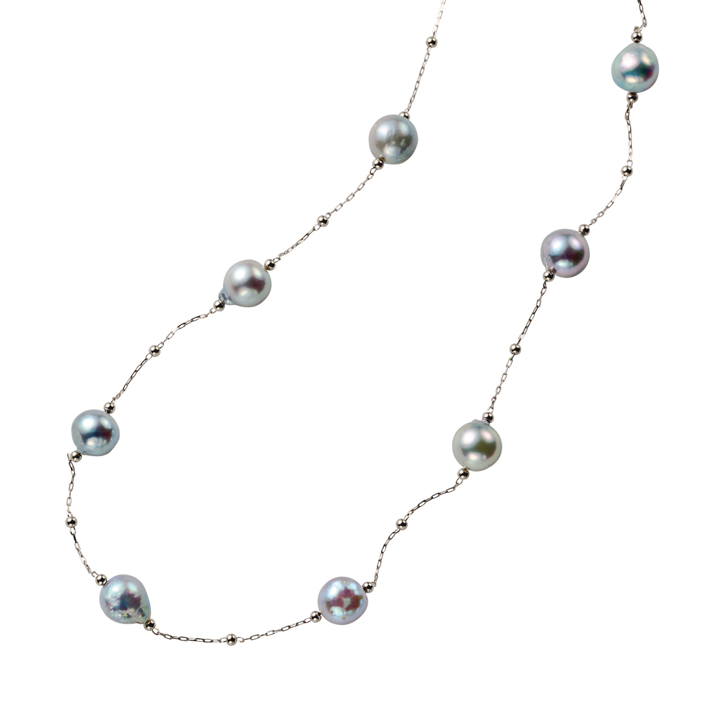 Pt 6mmアコヤバロックパール ネックレス 真珠 パール ジュエリー アクセサリー J08401