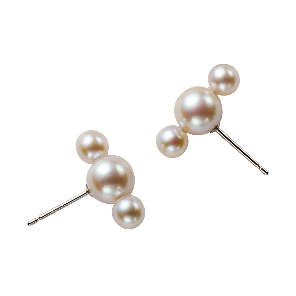 Pt アコヤパール ピアス 真珠 パール ジュエリー アクセサリー J08408