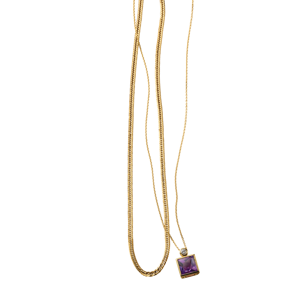 K18 12面トリプル 喜平ネックレス ゴールド製 ジュエリー アクセサリー J09304