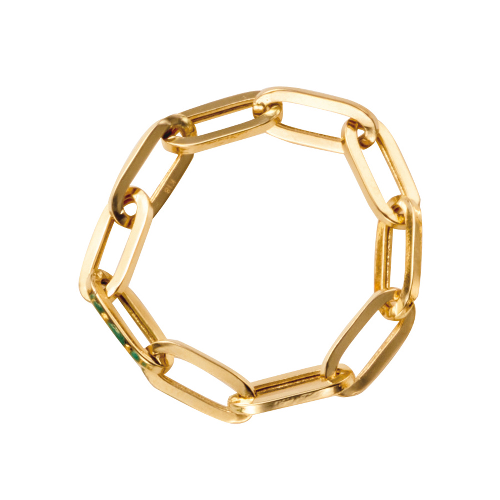 K18 クリップチェーンリング ゴールド製 ジュエリー アクセサリー J09404