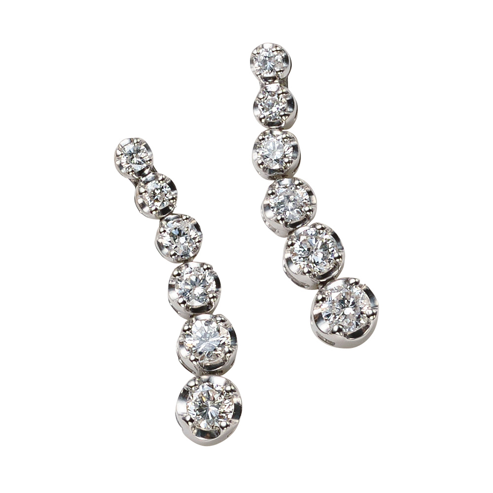 Pt 1ctダイヤ グラデーションピアス ダイヤモンド ジュエリー アクセサリー J09601