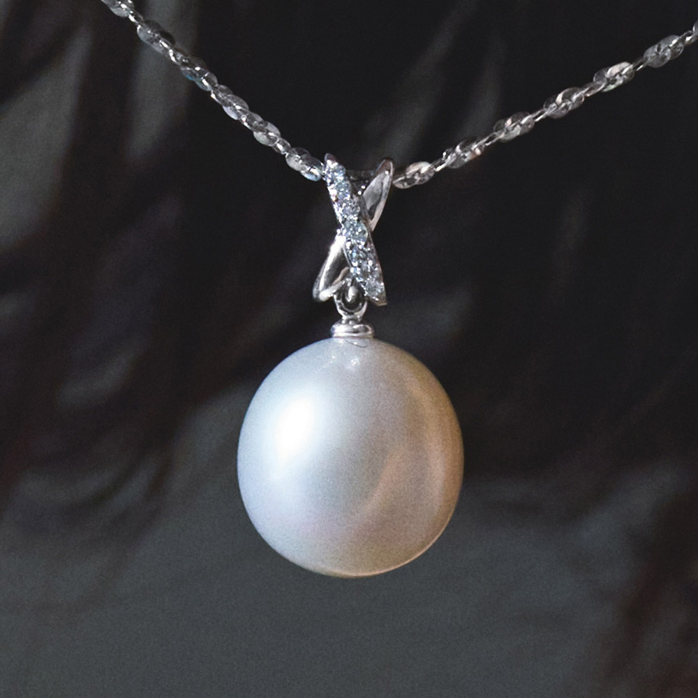 Pt 13mm白蝶パール ペンダントヘッド 真珠 パール ジュエリー アクセサリー J10001