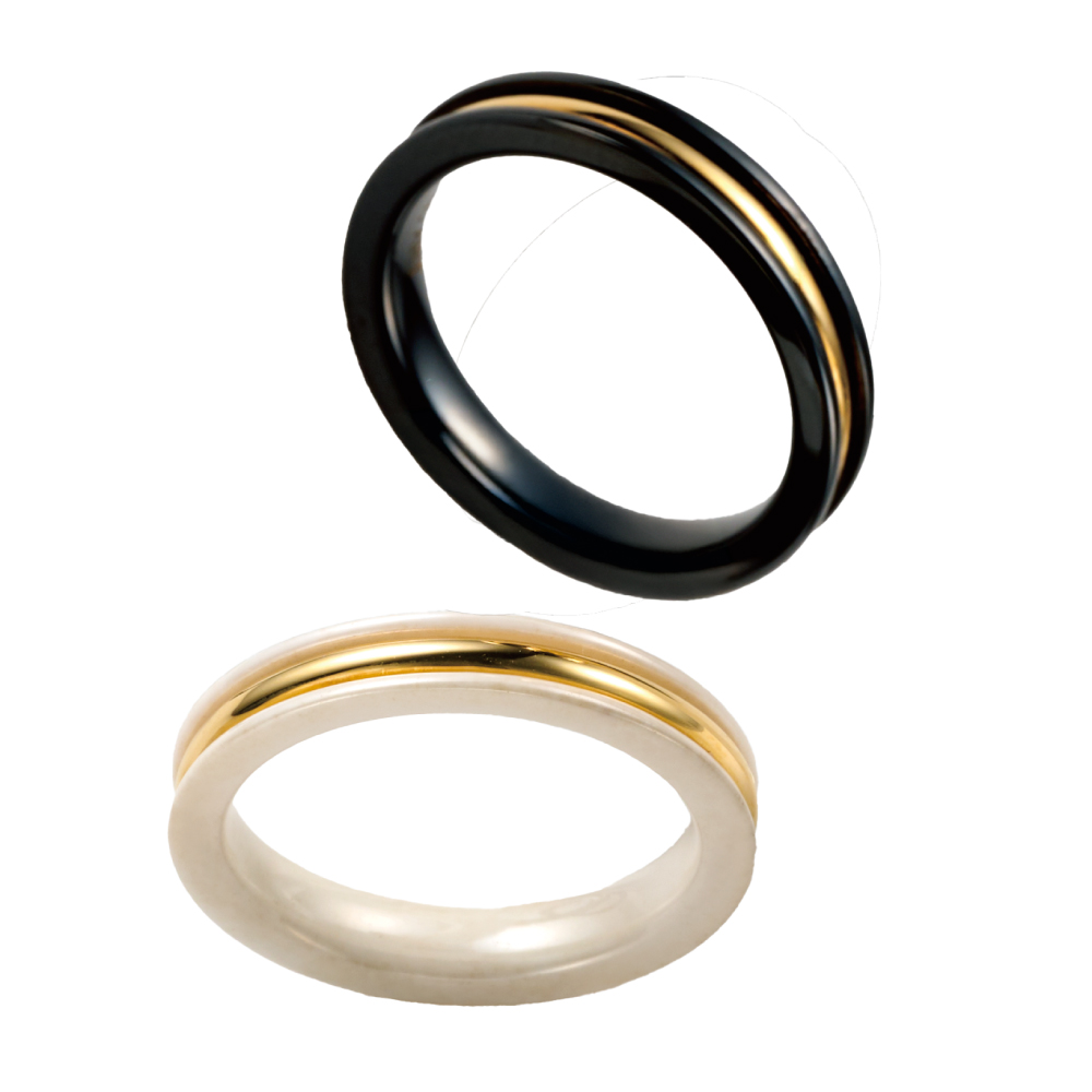 K10 セラミック ライン リング ゴールド製 ジュエリー アクセサリー J10268