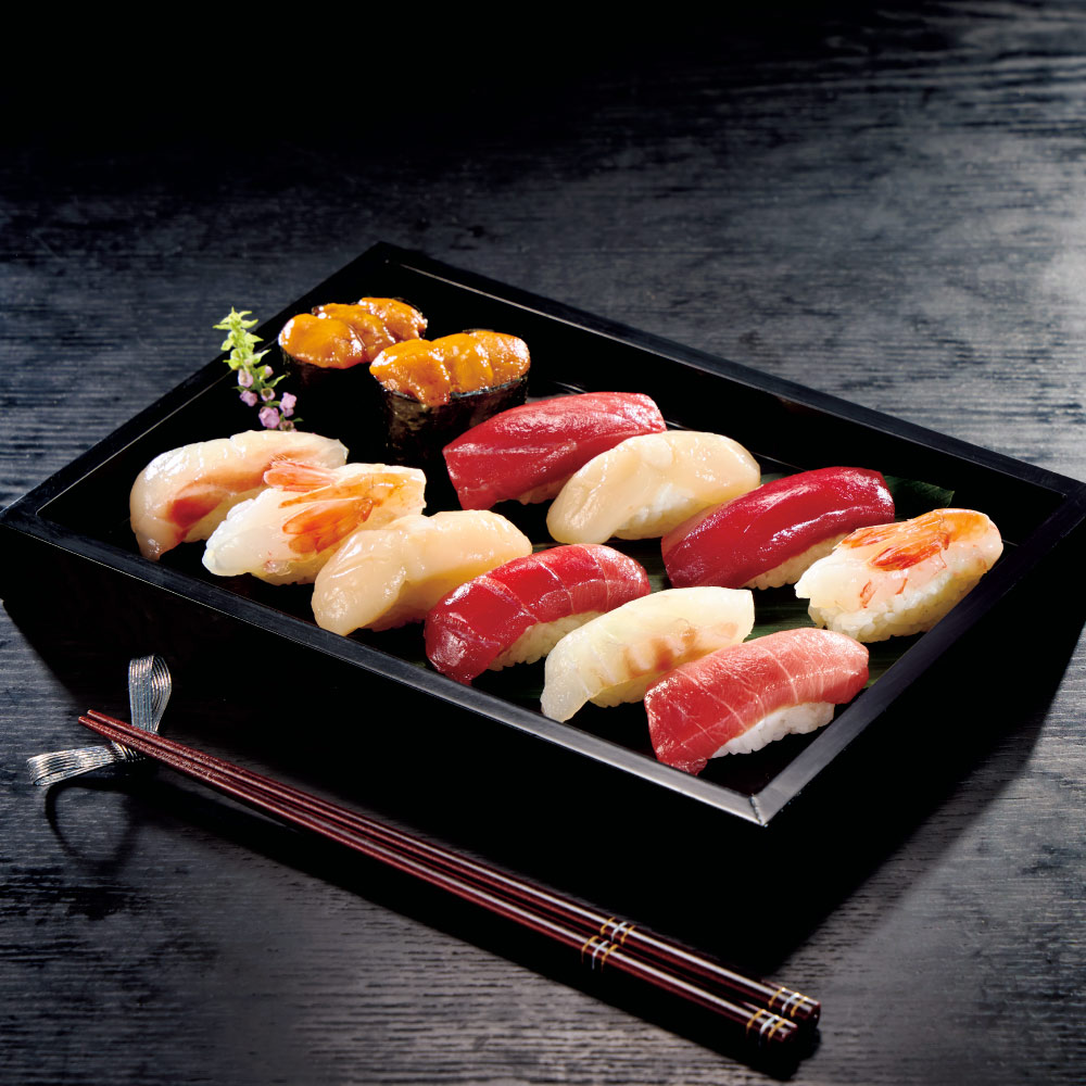 「つきじ鈴富(すずとみ)」解凍鮨“シャリは人肌”【2折 計12貫】【通常お届け】 魚 海産 生鮮品 海産物 FK0007