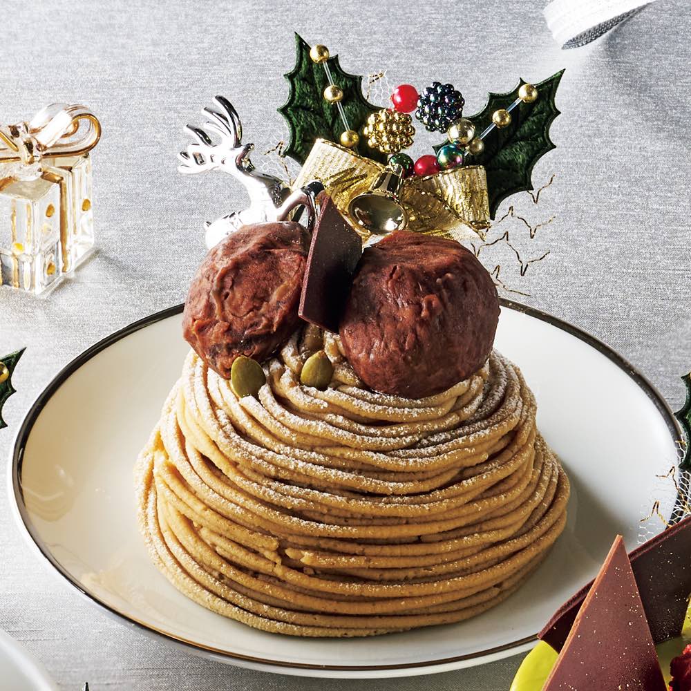 【ディノスオリジナル】 小さなクリスマスケーキ クリスマス和栗モンブラン3号 【クリスマスお届け】 洋菓子 洋スイーツ スイーツ お菓子 FK0505