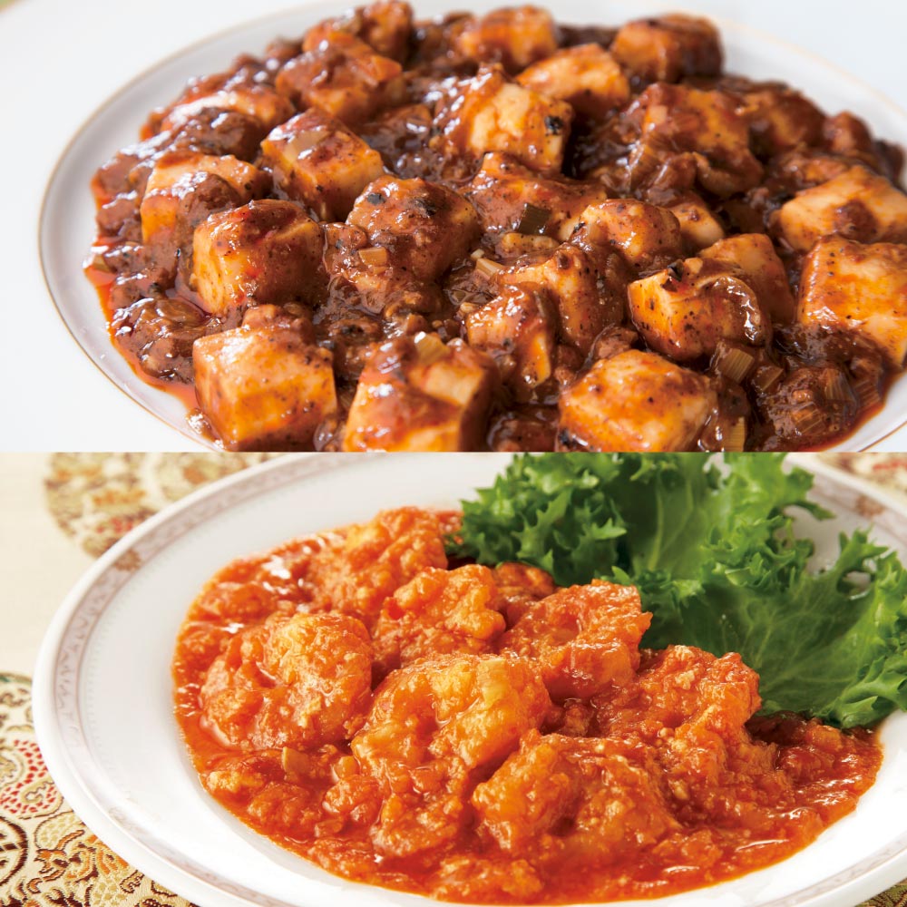 「赤坂四川飯店」監修 本格四川麻婆豆腐・大海老チリソース 各3袋【お得】 魚 海産加工品 海産物 FK1103