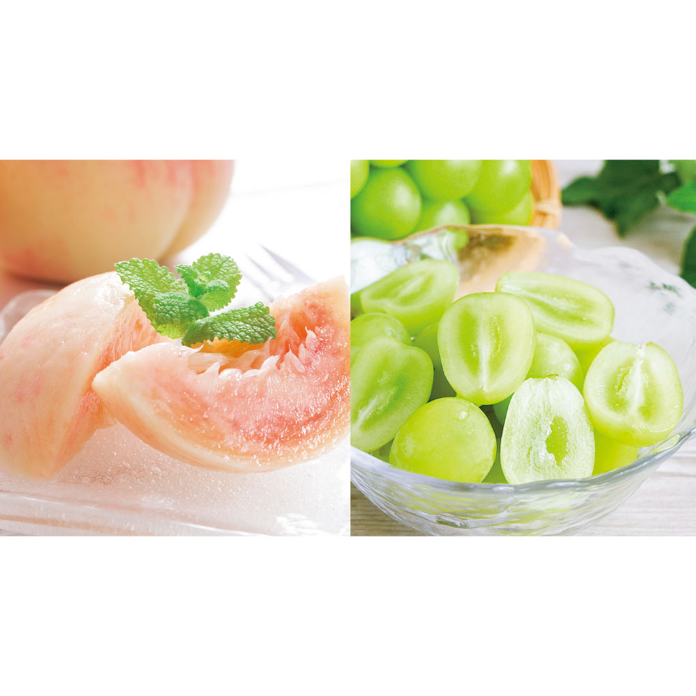 山梨産 シャインマスカット＆白桃セット 計1.5kg【お中元用のし付きお届け】 フルーツ 野菜 果物 FJ0119
